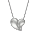 Collier avec pendentif cœur argenté et chaîne serpent de style minimaliste - Collier Argent