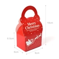 Red Christmas paper gift box with Santa sleigh silhouette and Merry Christmas text - Red Reindeer Design / 9*6*18cm