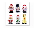 Christmas wind-up toy set featuring Santa, snowman and reindeer figures in a 6-piece pack - Christmas Wind Up 6pcs Set B