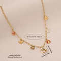 Collana in acciaio inossidabile dorato con ciondoli a forma di ape, farfalla e margherita - Stile Ape 4# (Combo Floreale)