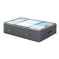 Deep grey non-woven underbed storage bag with clear window and reinforced handles - 100x50x18cm / Gray