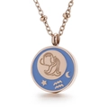 Rosegoldene Wassermann Sternzeichen Kette mit blauem Emaille und Sternenmotiven - Wassermann
