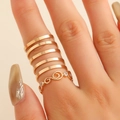 Set di anelli impilabili in oro rosa con texture a spirale e piccoli brillantini - Set Di Anelli Impilabili Oro Rosa Avvolgente Spirale (WG-0174)