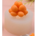 White silicone cactus succulent mold with orange resin finished model on pink background - Berry Plant Shape(3)