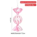 Pink candy Christmas tree ornament in electroplated PVC with white glitter spiral stripes - Electroplated Pink Large Striped Candy