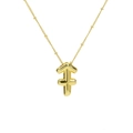 Golden Sagittarius constellation pendant necklace with stylish satellite bead chain link - Sagittarius