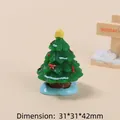 Miniature green resin Christmas tree charm with red bow and star, size 31x31x42mm - 3D Christmas Train-Tree with Base