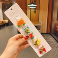 5-pack fruit-themed hair ties with carrot and strawberry charms on card display - Flat Carrot Avocado Style (28#) / 10 Pieces Pack