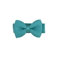 Mini turquoise fabric hair clip for girls with ribbed texture and candy color finish - Turquoise
