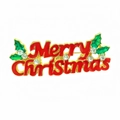 Detail of Christmas tree brooch with Merry Christmas text and colorful enamel inlay - Merry Christmas Plate