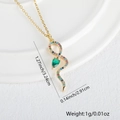 Detail of 18K gold-plated snake pendant with vibrant multi-colored zirconia stones - Style F - Multicolored Snake