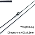 Black stainless steel snake chain necklace 1.2mm width 600mm length with lobster clasp - Black 1.2mm Snake Chain (KN203734-Z)