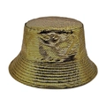 Dettaglio cappello alla pescatora con paillettes dorate e finitura metallica lucida - M (56-58cm) / Oro Scuro