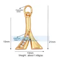 Gold-plated copper letter Y pendant with cubic zirconia inlay for necklaces - Zirconia Letter A