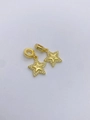 Vista detallada de dos colgantes de estrella de mar dorados con bordes de microcirconitas - Estrella de Cinco Puntas Dorada (GL05)