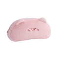Plush pink pig pencil case with cute 3D ears and embroidered facial details for students - Pink Pig
