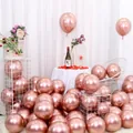 Set of 20 pieces 10-inch thickened rose gold metallic latex balloons for wedding decor - Metallic Rose Gold