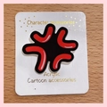 Cute red anime angry vein symbol acrylic pin accessory on white display card - Angry Black Base / Patch Pattern
