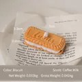 Creative biscuit shaped scented candle in light brown coffee milk scent for home decor - Rectangular Sandwich Biscuit