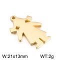 Polished gold-plated titanium steel girl-shaped pendant for necklaces 21x13mm - Gold Girl Style 2 (KLJ2352-Z)