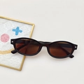Retro cat-eye children's sunglasses in dark brown with metal dot detail and UV protection - Dark Brown