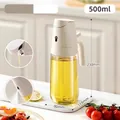 500ml glazen oliespuit in gebroken wit, 2-in-1 spray- en schenkfunctie voor keuken - [Spray & Schenk] Warmgrijs Wit-500ml