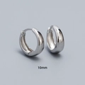 Créoles minimalistes en argent sterling S925 avec finition polie, taille 10mm - 10mm / Or Blanc