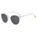 Blue light blocking glasses in transparent grey frames with golden metal temples - Black Gray / Transparent Silver Frame