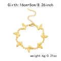 Dettagli del bracciale a farfalla dorato con dimensioni 16cm più 5cm e specifiche di 6g - Stile Farfalla / Oro