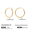 Vergoldete Edelstahl Kreolen 40mm wasserfest und hypoallergen für empfindliche Ohren - Gold (40mm)