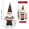 Extendable Santa plush doll with pink sequins and knitted details, 40 to 50cm height - Knit Plaid Retractable Santa