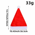Red plush Christmas hat with white fur trim and sizing details 35cm by 26.5cm - Velvet Hat Child