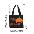 Halloween black felt candy gift bag with pumpkin design and 20cm size dimensions - Pumpkin Lantern Style / Black