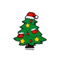 Cute green enamel Christmas tree brooch with festive red and yellow decorations - Holiday Hat Tree