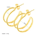 24mm gold plated stainless steel beaded hoop earrings with 8mm spherical details - 18K Gold / Gold