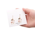 Creative Christmas reindeer hook earrings in white with red polka dots and black antlers - 15mm Christmas Reindeer