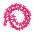 Deep pink starfish-shaped turquoise beads for DIY jewelry and handmade bracelets - 13*13mm / Rose Red