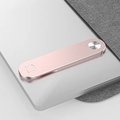 Pink gold magnetic aluminum laptop phone holder with matte finish and swivel hinge - Pink