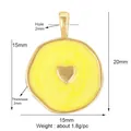 Ciondolo a cuore in ottone dorato con smalto giallo e dettagli di diametro 15 mm - Cuore / Giallo
