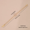 Elegant gold bracelet featuring pink and white zircon flower pendant with 18.5cm length - Flower Design