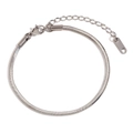 Bracelet chaîne serpent minimaliste en acier argenté avec fermoir mousqueton réglable - Bracelet / Couleur Acier