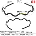 Slim black wave PC plastic headband with non-slip teeth and glossy finish for women - 4020 Glossy Black - PC