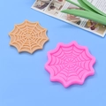 Spider web silicone mold for Halloween baking and DIY cake decorating with pink spiderweb design - Large Web (Diameter 8cm)
