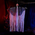 Halloween Hängegeist mit leuchtenden roten Augen und blutigem Gewand für Grusel Deko - Leuchtender sprachgesteuerter schreiender Geist mit Blutgesicht