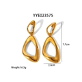 Orecchini pendenti geometrici dorati con design moderno a triangolo vuoto lucido - Stile geometrico irregolare (YYE023575) / Oro