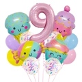 Eiscreme und Süßigkeiten Folienballon-Set für Kinderdekoration zum 9. Geburtstag - Süßes Süßigkeiten-Ballonset (Nummer 9)
