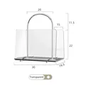 Transparent acrylic storage rack with metal handle for magazines and home organization - Clear