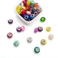 Colorful assorted large hole DIY charm beads with metal core for jewelry making - Colorful Beads / Colorful (10g)