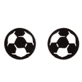 Minimalist black stainless steel hollow soccer ball stud earrings for women with geometric design - Football / Black