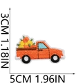 Detail of orange autumn truck embroidery patch showing 3x5cm dimensions on white background - Pumpkin Truck Style